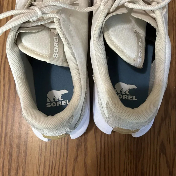 Sorel ONA 718 Men’s Suede Sneakers Size 11 Style NM4800-125 white & taupe - Picture 9 of 9